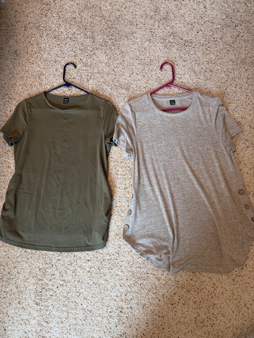 2- Womens SHEIN maternity short sleeve tops.  Large